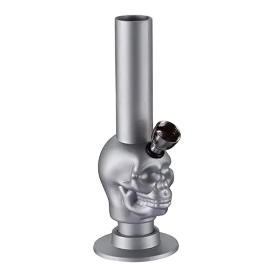 Силиконовый бонг в форме черепа от Champ High, Цвет: серебряный, изображение 2