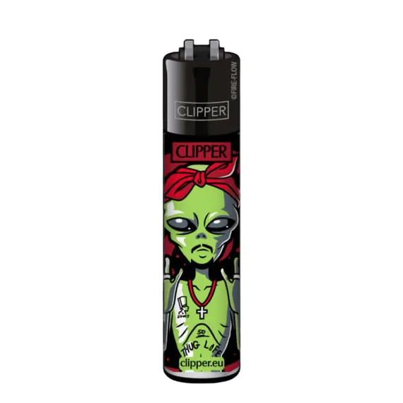 Зажигалка Clipper Alien с уникальным дизайном и сменным кремнем, Цвет: красный, изображение 2