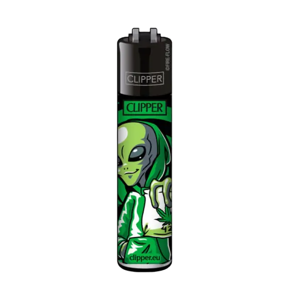 Stylish and Durable Clipper Alien Lighters with Unique Designs, Color: Green, 2 image