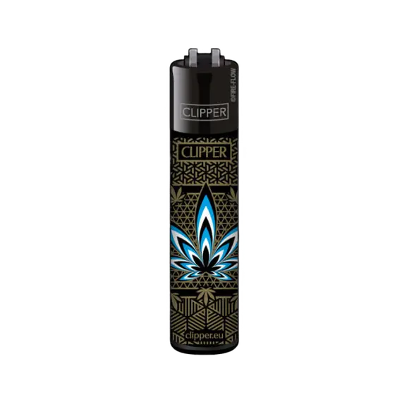 Зажигалка Clipper Classic Leaves с регулируемым пламенем, Цвет: голубой, изображение 2