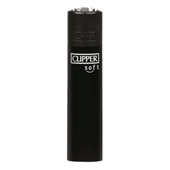 Clipper Soft Touch Total Black Refillable Flint Lighter