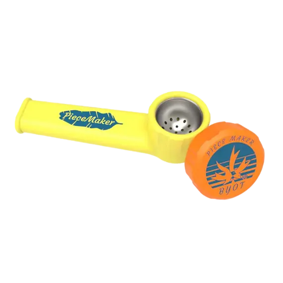 Kazili Silicone Pipe by PieceMaker - Your Perfect Travel Companion, Color: Yellow