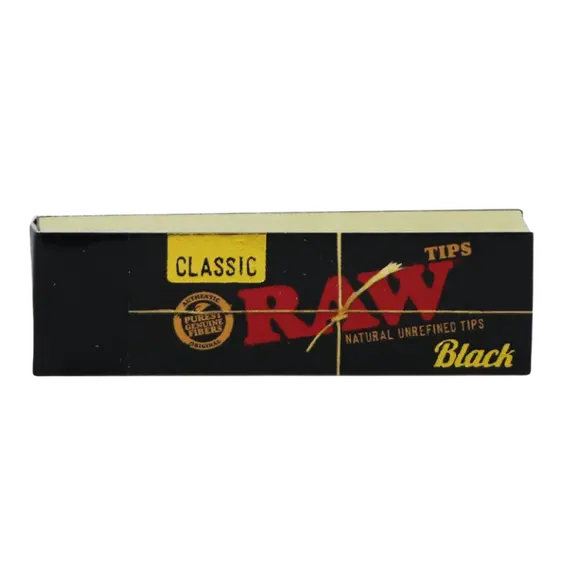 RAW Black Classic Filter Tips – Pure, Unbleached, and Eco-Friendly