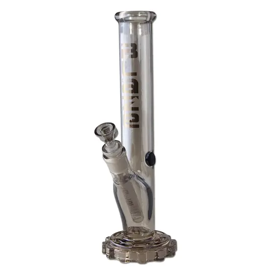 Blaze Bong with Metallic Rainbow Effect and Gear Wheel Base, Color: Gray