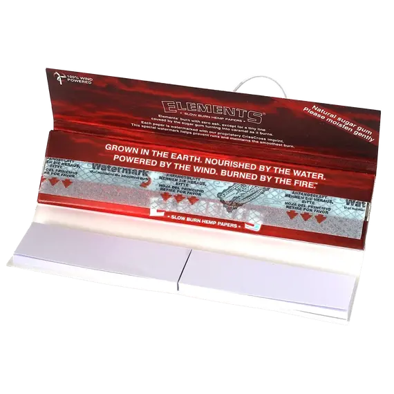 Elements Red Connoisseur Hemp Rolling Papers with Tips, 2 image
