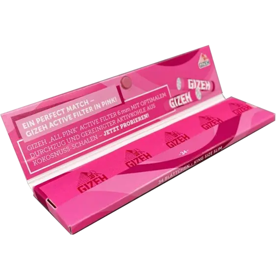 Ультратонкая бумага для самокруток GIZEH PINK King Size Slim, изображение 3