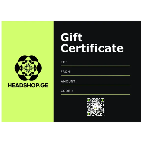 Подарочный сертификат Headshop Georgia — подарок для ценителей, Сумма: 50, Цвет: зелёный