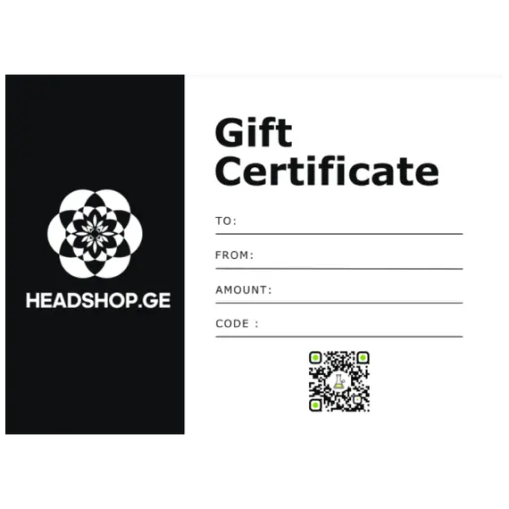 Подарочный сертификат Headshop Georgia — подарок для ценителей, Сумма: 300, Цвет: белый