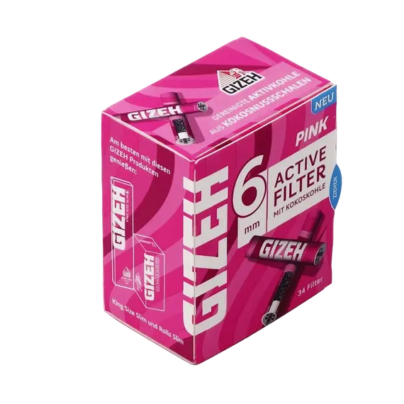 GIZEH PINK 6mm Coconut Charcoal Filters with Ceramic Tips, 2 image