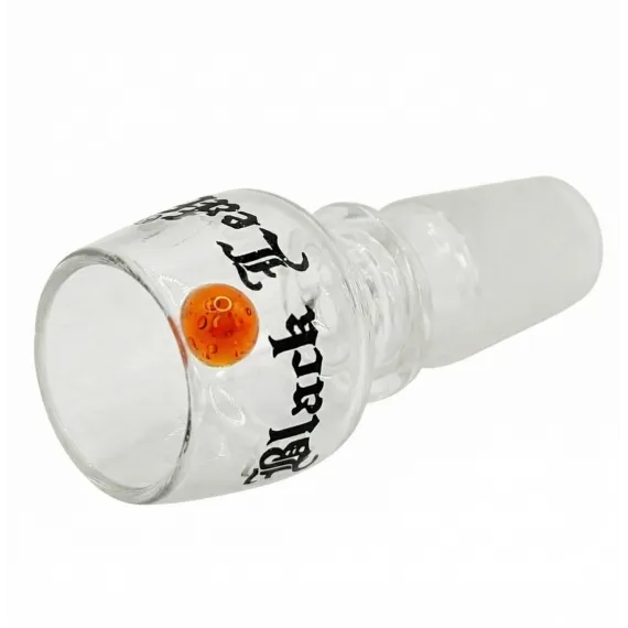 Rounded Glass Bowl Black Leaf 18.8 mm, Bowl Joint Size: 18.8, Color: Orange, 2 image