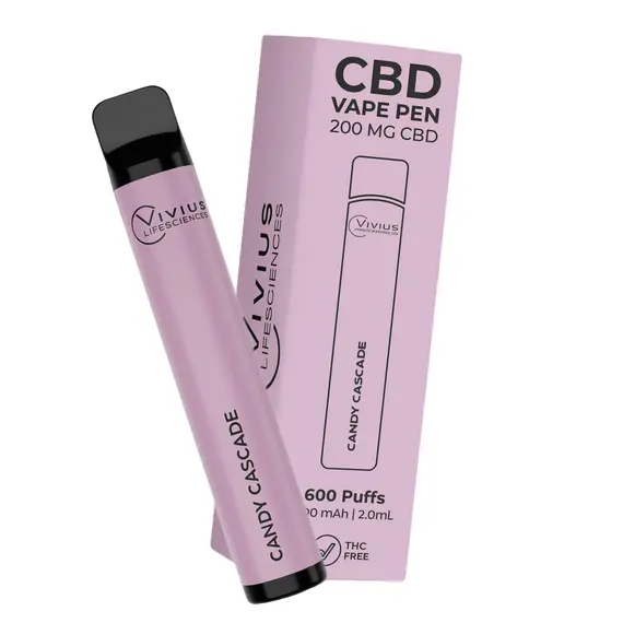 Fruity THC-Free CBD Vape Pen with 200mg and Candy Flavors, 2 image