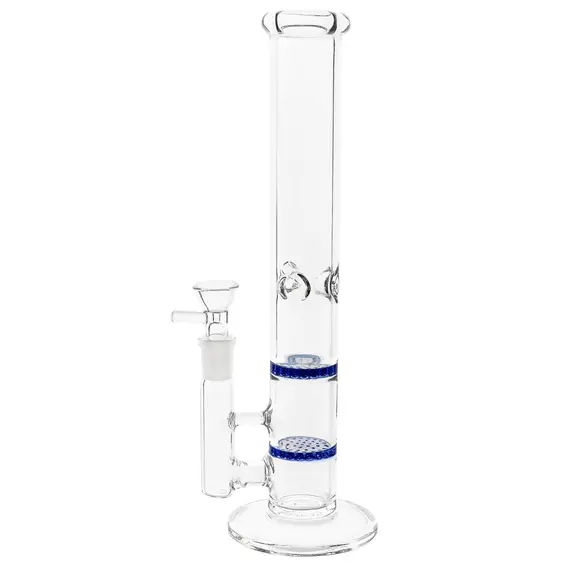 Straight Bong with Double Honeycomb Percolator