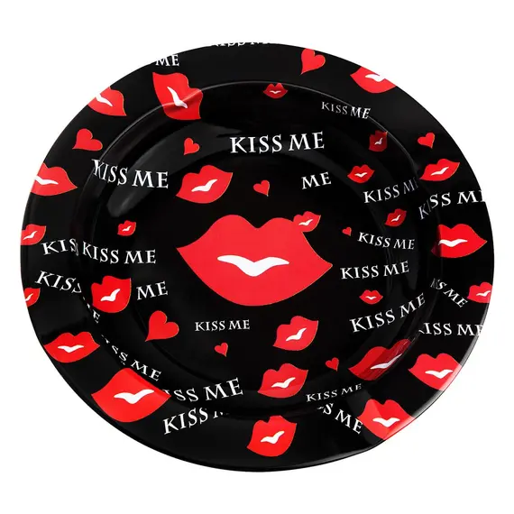 Metal Ashtray Lips or Euro, Size: 13х2 см, Color: Black
