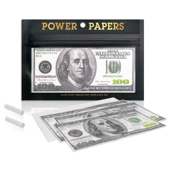 $100 Dollar Bill Rolling Papers with Filter Tips by Power Papers, 2 image