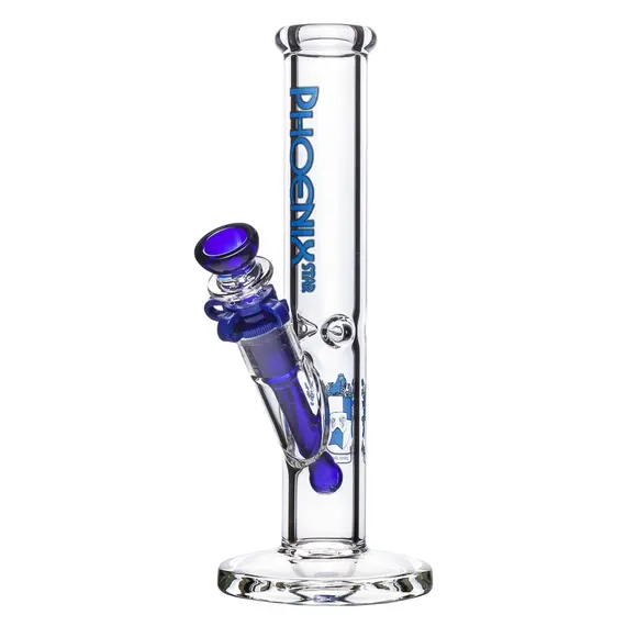 Straight Glass Bong Phoenix Mini Blue