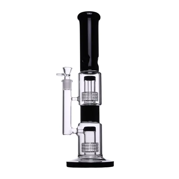 Glass Bong Phoenix Double Matrix Tower Black