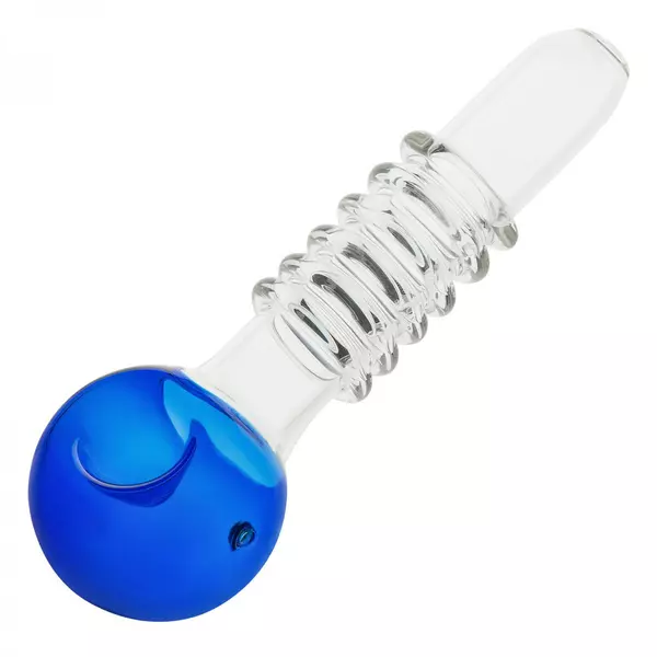 Glass Smoking Pipe Lollipop 12 cm, Color: Blue