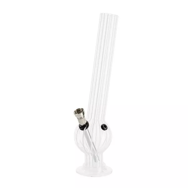 Colour Stripes Acrylic Bong with Round Bowl (Multi-Colored), Color: White