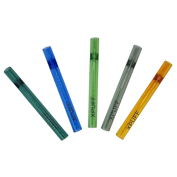 Glass One-Hitter X PUFF (Various Colors), Color: Green