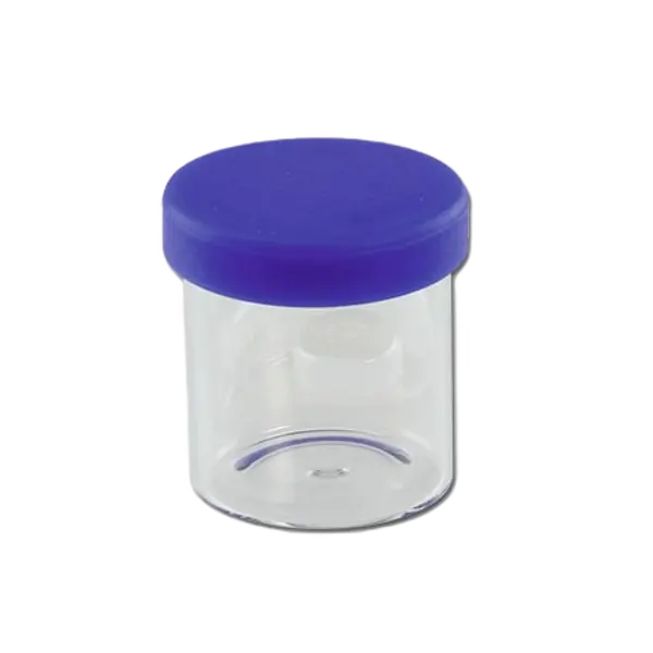 Silicone Lid Glass Jar 10ml: Freshness in Every Color, Color: Blue