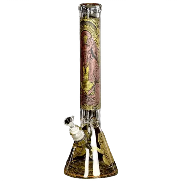 Amsterdam Limited Heavy Beaker Series Bong: Elevate Your Smoking Experience, Color: Golden