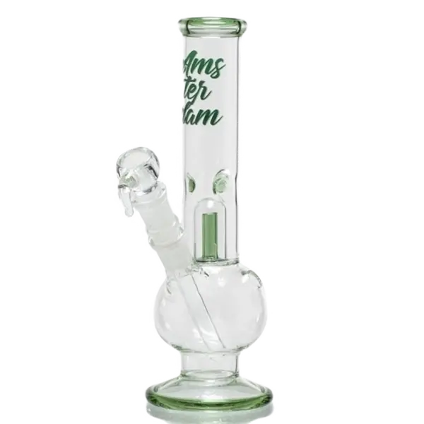 Borosilicate Glass Bong with Dome Percolator: A Smooth, Cool Smoking Experience, Color: Green