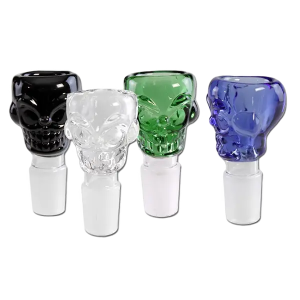 Glass Bowl Skull 18.8mm: Style & Durability Combined, Bowl Joint Size: 18.8, Color: Black