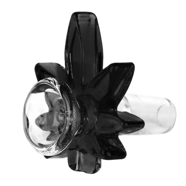 Стеклянное ведро с дизайном листа конопли для непревзойденного курения, Цвет: чёрный