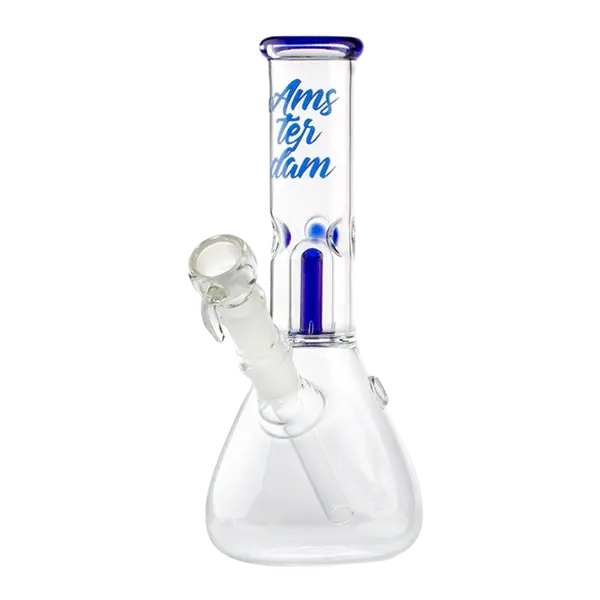 Amsterdam Glass Bong with Dome Percolator: Elevate Your Sessions, Color: Blue